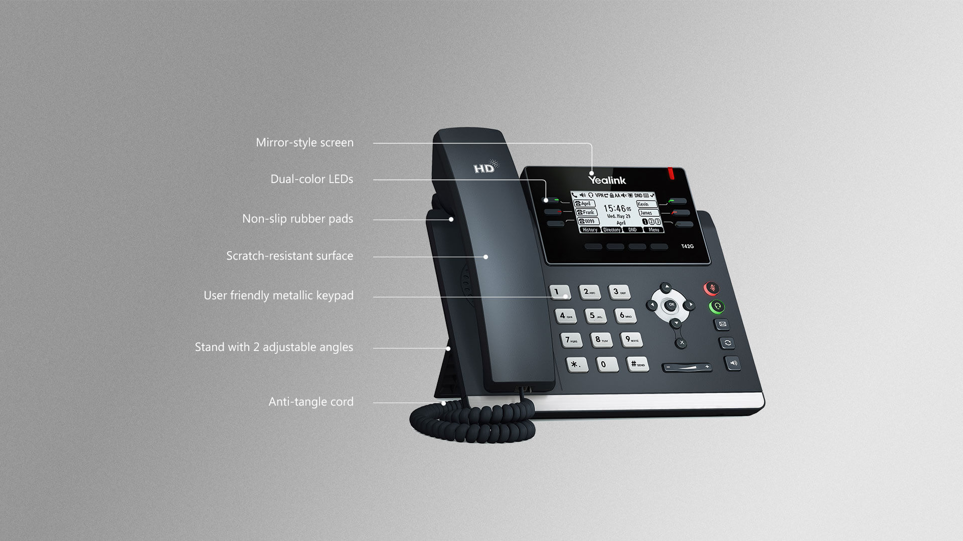 SIP-T42G - Multi-function Gigabit phone - Voice Communication | Yealink