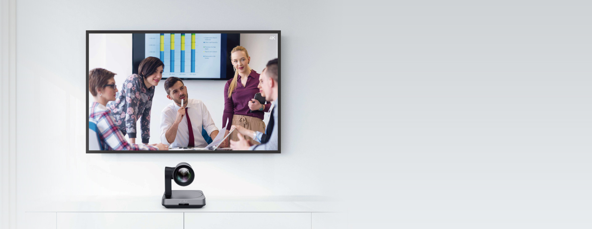 Yealink 4K PTZ Camera for medium and large room with perfect display
