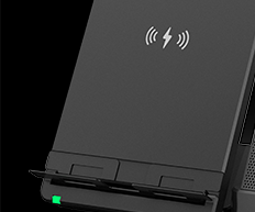 Le support de chargement pour téléphone portable (en option) prend en charge la connexion Bluetooth pour les appareils mobiles, il permet une collaboration multi-appareils et transforme le téléphone en terminal de réunion pendant le chargement