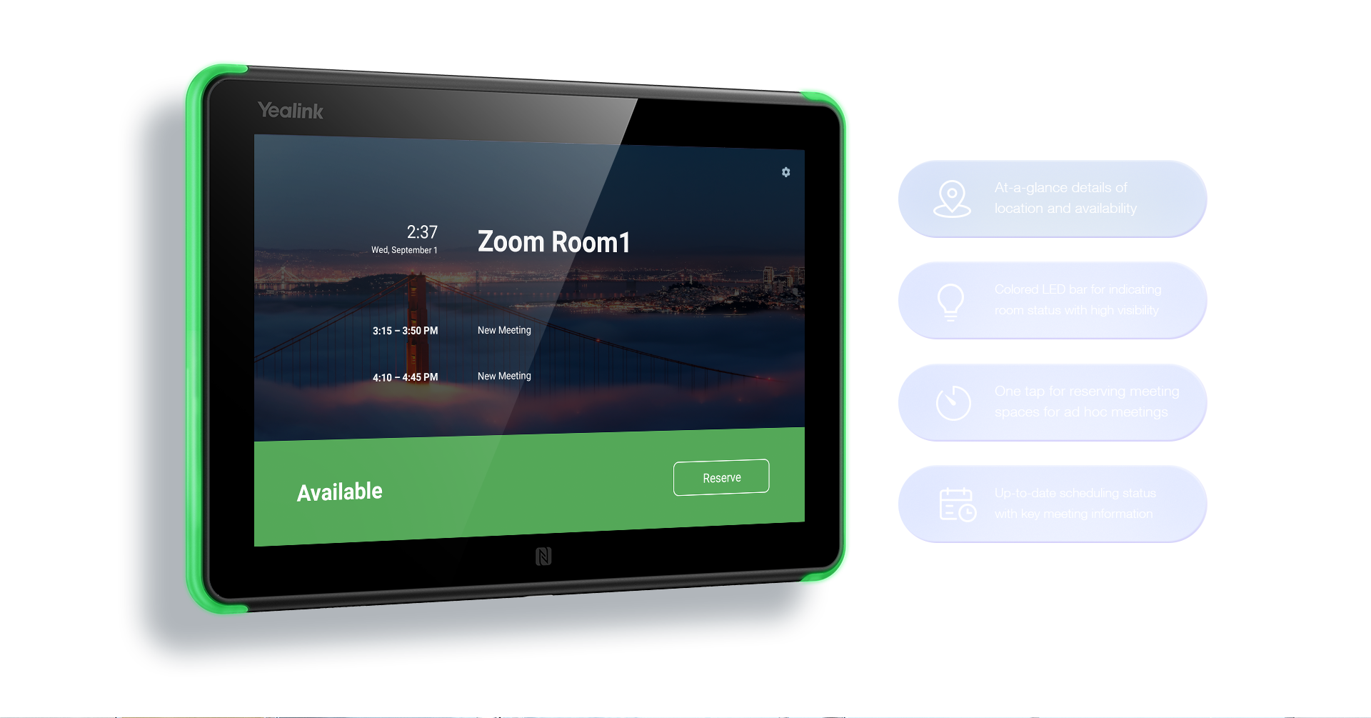 RoomPanel for Zoom - Meeting room scheduling | Yealink