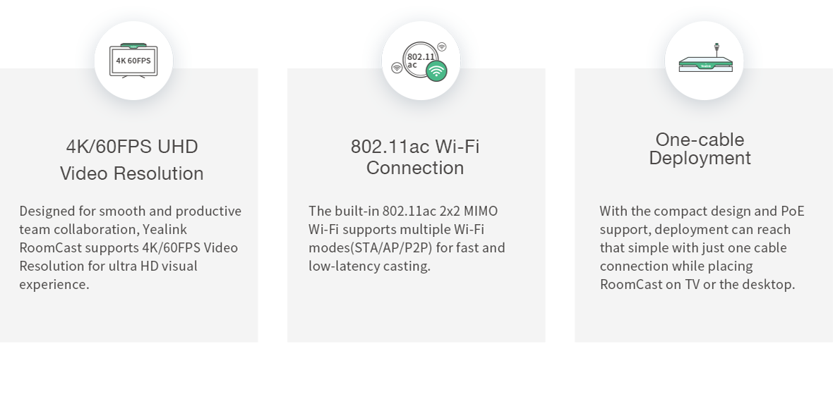 Roomcast zoom rooms appliance help people realize wireless content sharing simply.