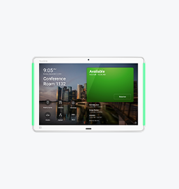 RoomPanel Plus macht es einfach, Besprechungsdetails klar zu sehen und einen Raum für Ad-hoc- oder zukünftige Besprechungen zu reservieren. Moderne Konferenzraumschilder, digitale Beschilderung für Teambesprechungsräume