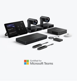 Das für besonders große Räume konzipierte MVC S90 Microsoft Teams Rooms-System umfasst ein UVC86-Multikamera-Setup, einen MCore Pro-Mini-PC, ein Touchpanel, einen AVHub, einen BYOD-Extender, einen RoomSensor und einen WPP30-Wireless-Präsentationspod. Diese fortschrittliche Suite bietet ein umfassendes Meeting-Erlebnis sowohl für Remote-Teilnehmer als auch für Teilnehmer im Raum.