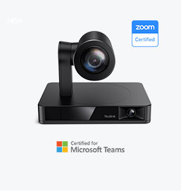 The Yealink UVC86 is a built-in dual-eye 4K camera for meeting room and a PTZ camera to enhance video quality in the video conference room.