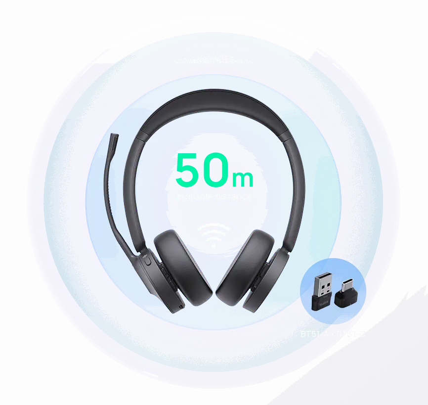 Solução Dongle para fone de ouvido sem fio, diga adeus à ansiedade de distância com até 50 metros