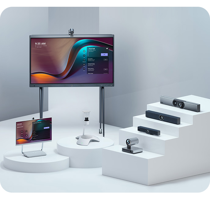 video conferencing equipment, meeting room solutions, workspace, video and auido collaboration